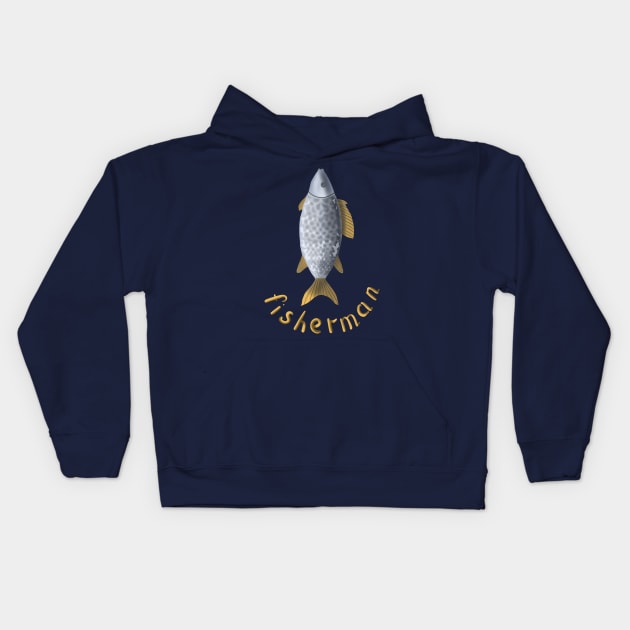 Fisherman Kids Hoodie by ArtKsenia